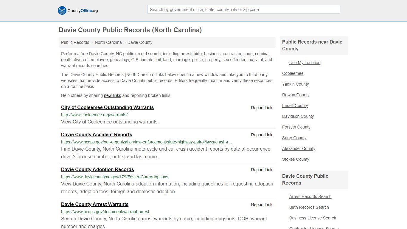 Public Records - Davie County, NC (Business, Criminal, GIS ...